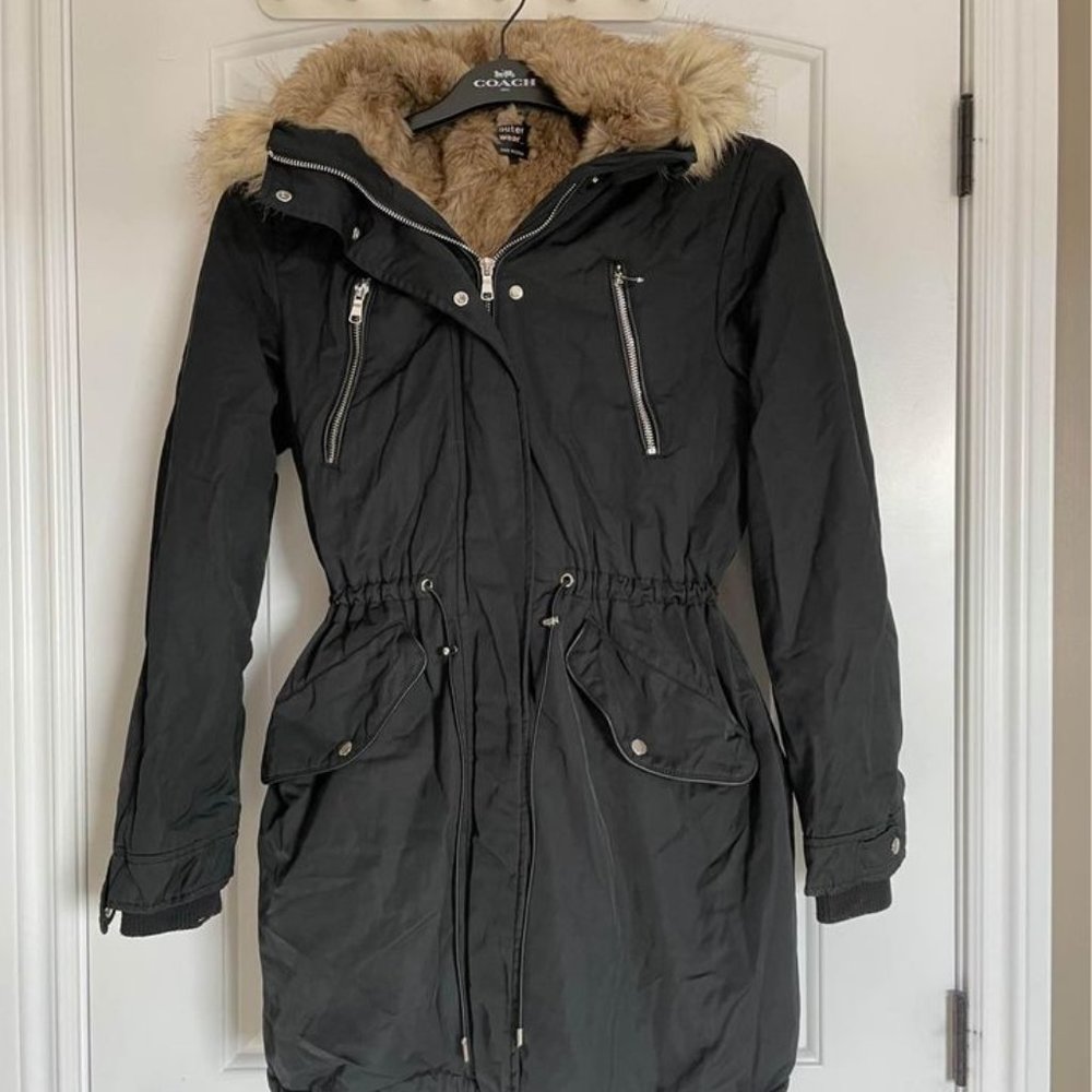 Zara fur coat parka